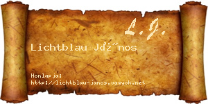 Lichtblau János névjegykártya